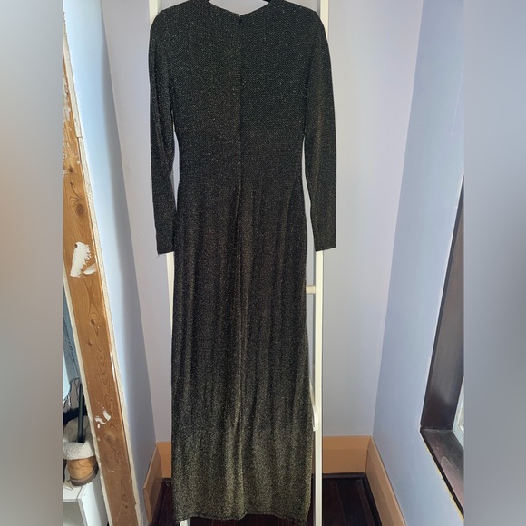 RALPH LAUREN maxi formal dress in metallic gold black in size 8 - Picture 2 of 5